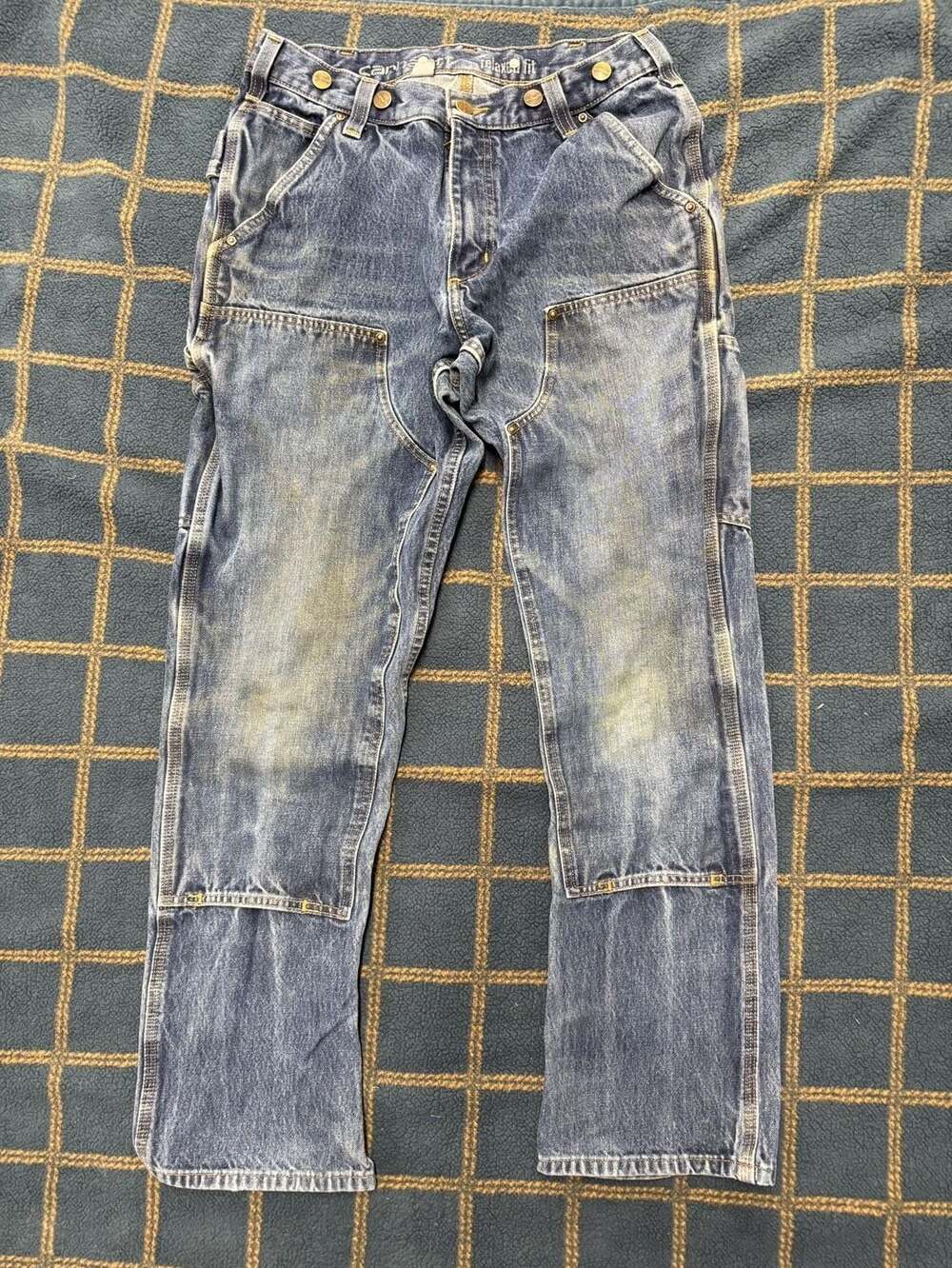 Carhartt Rugged Flex Relaxed Fit Utility Logger Pants Size 32x32 Blue Denim
